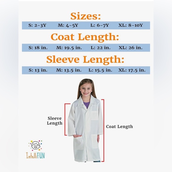 Intellifun Kids Lab Coat Science Doctor Lab Dress-Up Fun Ages 2-10 - Picture 5 of 5